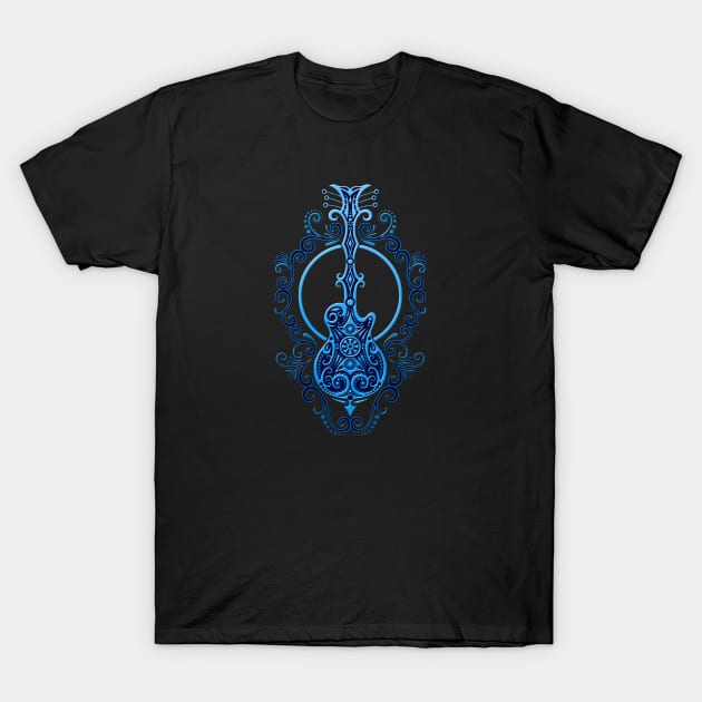 Intricate Blue Electric Guitar Design T-Shirt by jeffbartels